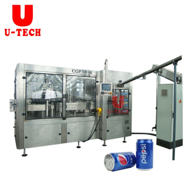 Whole Line Automatic PET Aluminum Tin Can Filling Sealing Machine for Beer Carbonated Beverage Juice Soda Water Soft Drink